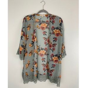 Jolt Sage Floral Kimono
